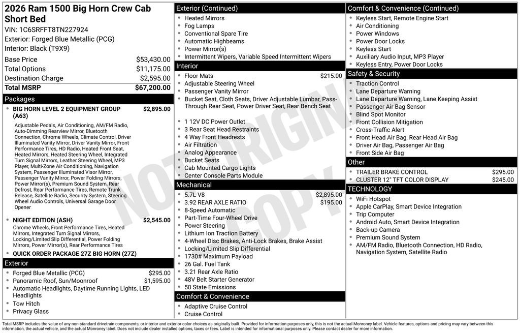 New 2026 RAM 1500 Big Horn AWD/4WD image 35