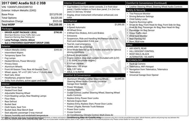 Used 2017 GMC Acadia SLE w/ Driver Alert Package I image 26