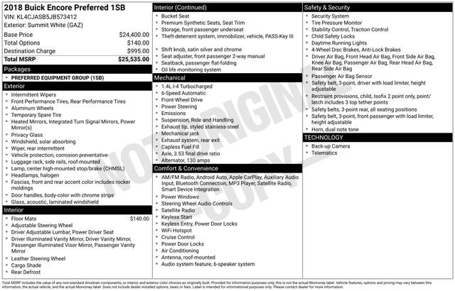 Used 2018 Buick Encore Preferred image 2