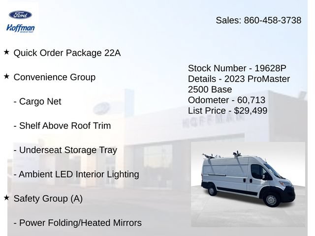 Used 2023 RAM ProMaster 2500 w/ Convenience Group FWD image 5