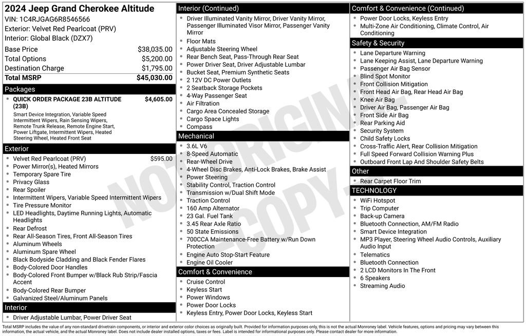 Used 2024 Jeep Grand Cherokee Altitude RWD image 3
