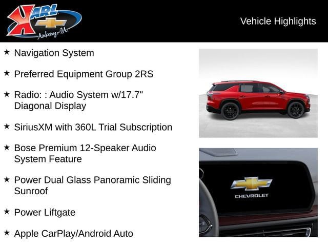New 2026 Chevrolet Traverse RS AWD/4WD image 3