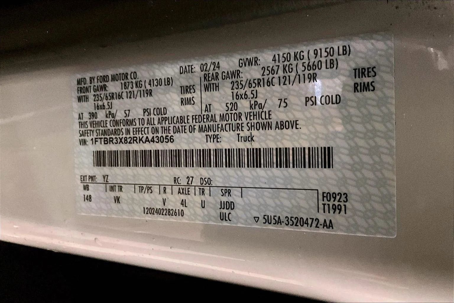 Certified 2024 Ford Transit 250 148 High Roof Extended image 30