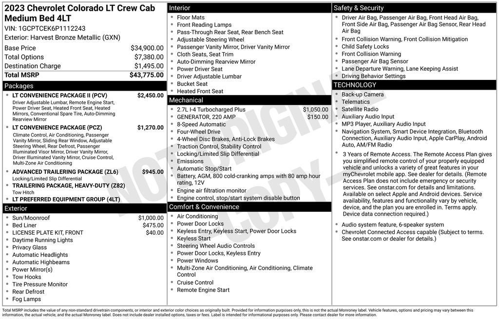 Used 2023 Chevrolet Colorado LT w/ LT Convenience Package II AWD/4WD image 22