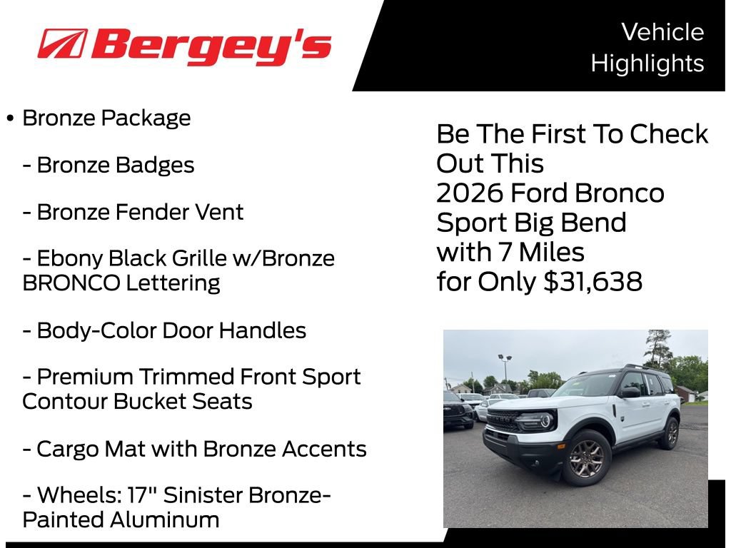 New 2026 Ford Bronco Sport Big Bend w/ Convenience Package AWD/4WD image 5