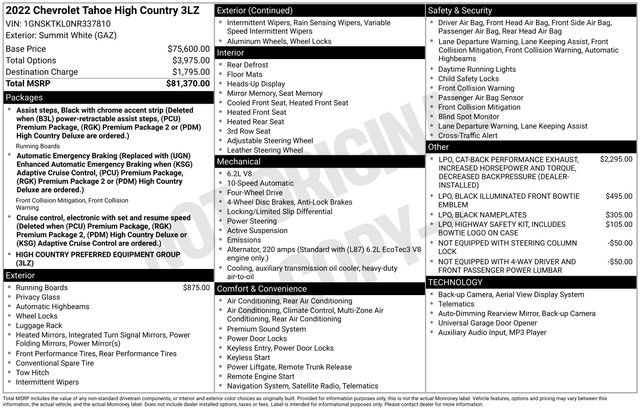 Used 2022 Chevrolet Tahoe High Country image 2