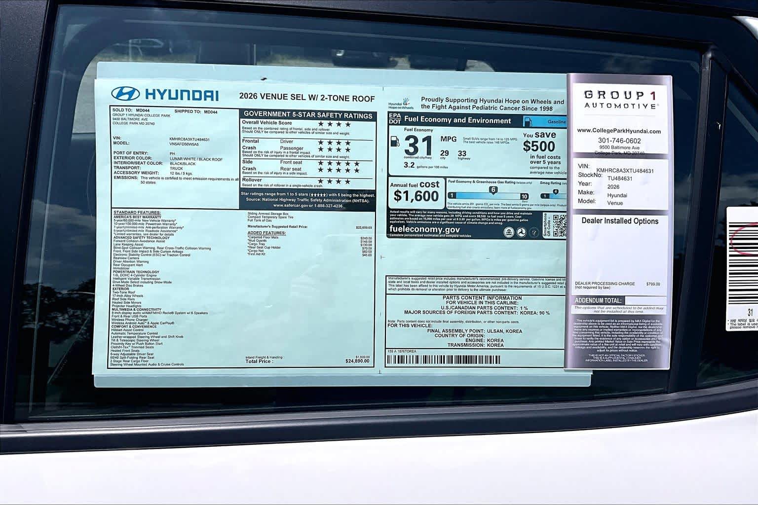 New 2026 Hyundai Venue SEL FWD image 19