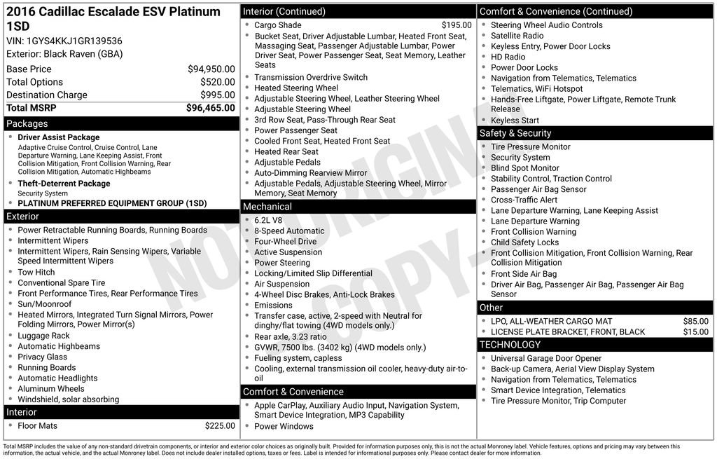 Used 2016 Cadillac Escalade ESV Platinum AWD/4WD image 43