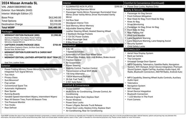 Used 2024 Nissan Armada SL w/ Midnight Edition Package AWD/4WD image 18