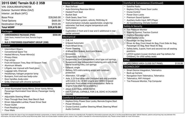 Used 2015 GMC Terrain SLE w/ Convenience Package image 9