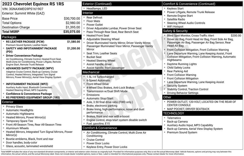 Used 2023 Chevrolet Equinox RS w/ RS Leather Package FWD image 6
