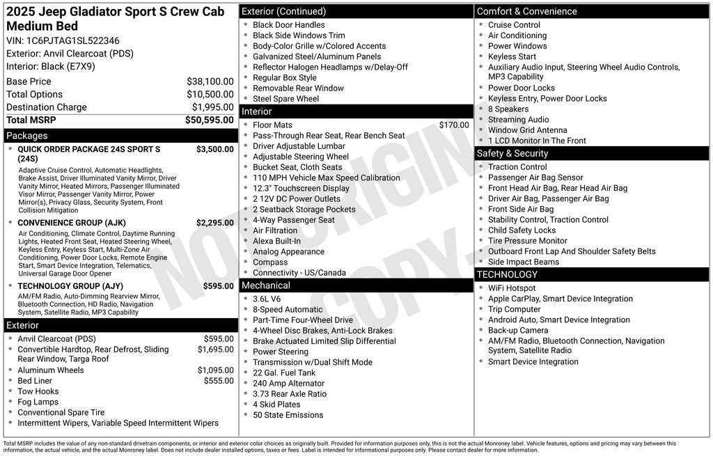 Used 2025 Jeep Gladiator Sport AWD/4WD image 3