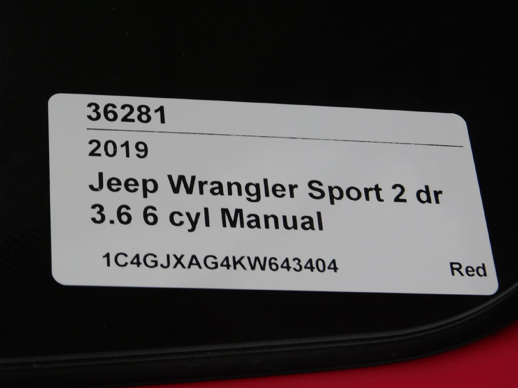 Used 2019 Jeep Wrangler Sport w/ Quick Order Package 23S AWD/4WD image 65