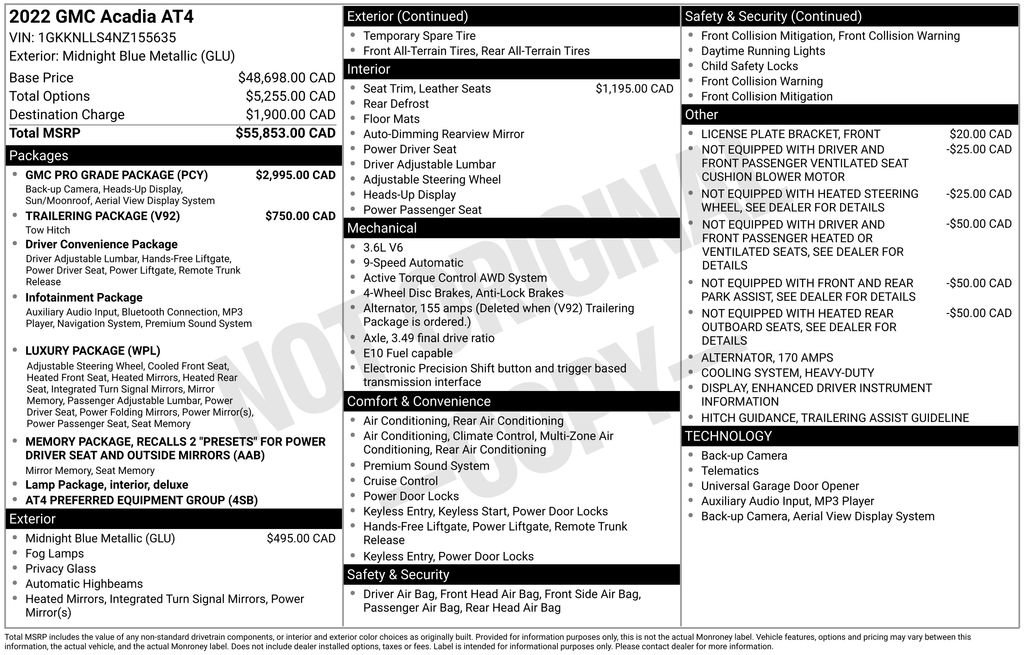 Used 2022 GMC Acadia AT4 w/ GMC Pro Grade Package image 48