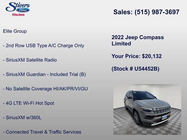 Used 2022 Jeep Compass Limited w/ Elite Group AWD/4WD image 28