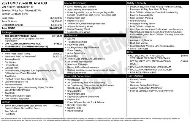 Used 2021 GMC Yukon XL AT4 w/ Technology Package image 41