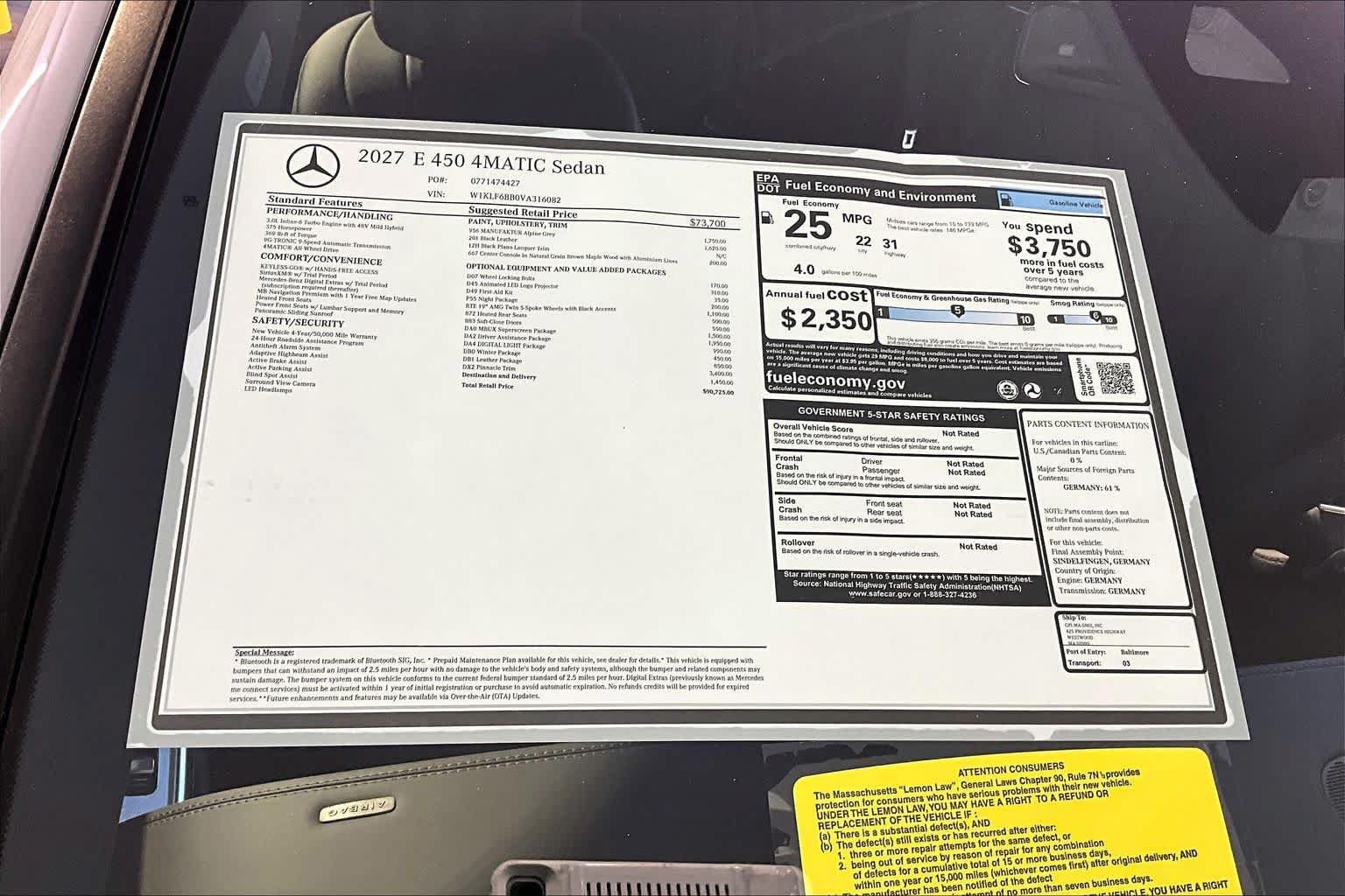 New 2027 Mercedes-Benz E 450 4MATIC Sedan image 18
