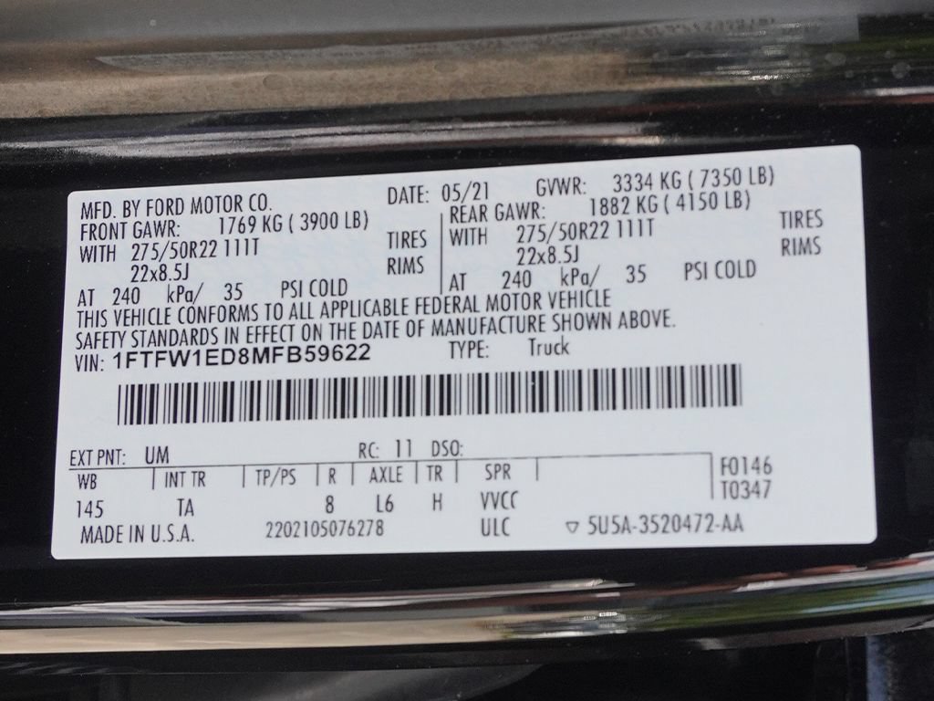 Used 2021 Ford F150 Limited AWD/4WD image 53
