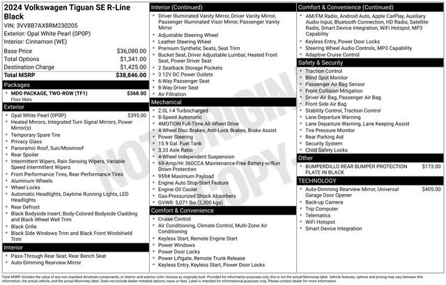 Used 2024 Volkswagen Tiguan SE R-Line w/ MDO Package, Two-Row AWD/4WD image 26