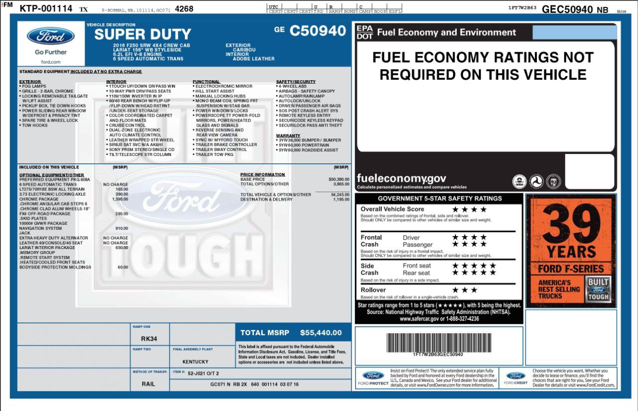 Used 2016 Ford F250 Lariat w/ Chrome Package AWD/4WD image 3