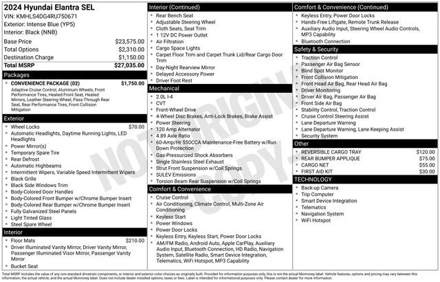Certified 2024 Hyundai Elantra SEL w/ Convenience Package image 4