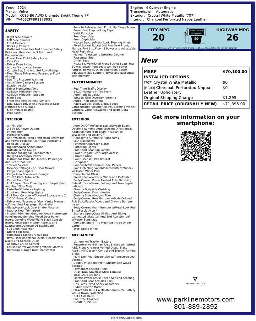 Used 2024 Volvo XC90 B6 Ultimate w/ Protection Package Premier image 32