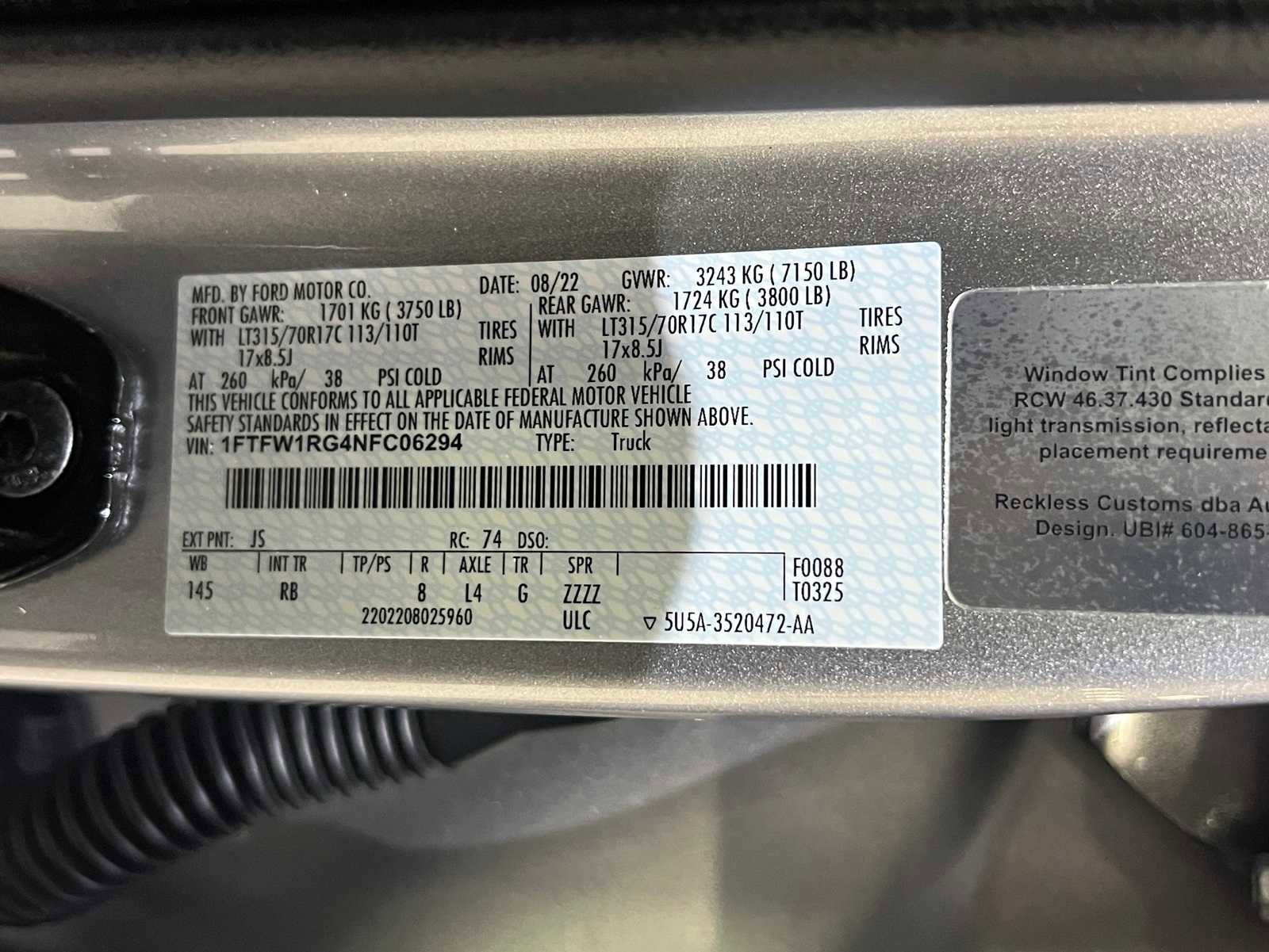 Used 2022 Ford F150 Raptor w/ Equipment Group 801A High image 29