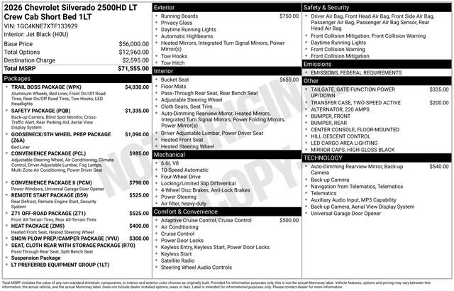 New 2026 Chevrolet Silverado 2500 LT w/ Trail Boss Package image 5