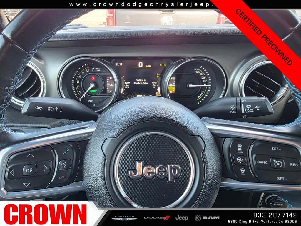 Certified 2022 Jeep Wrangler Unlimited Rubicon 4xe w/ Safety Group image 30