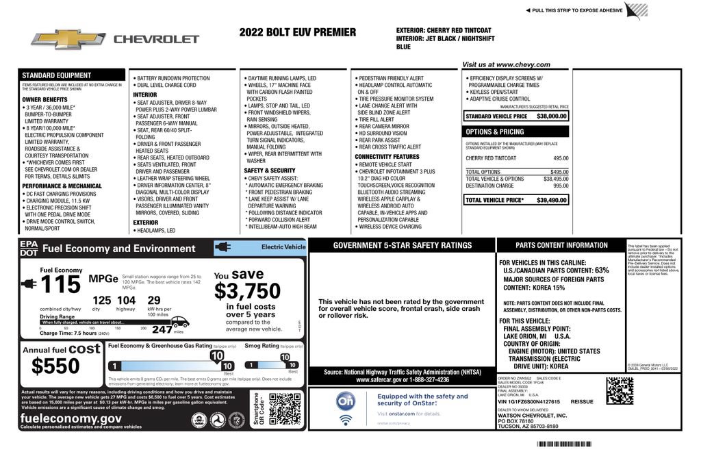 Used 2022 Chevrolet Bolt EUV Premier FWD image 4