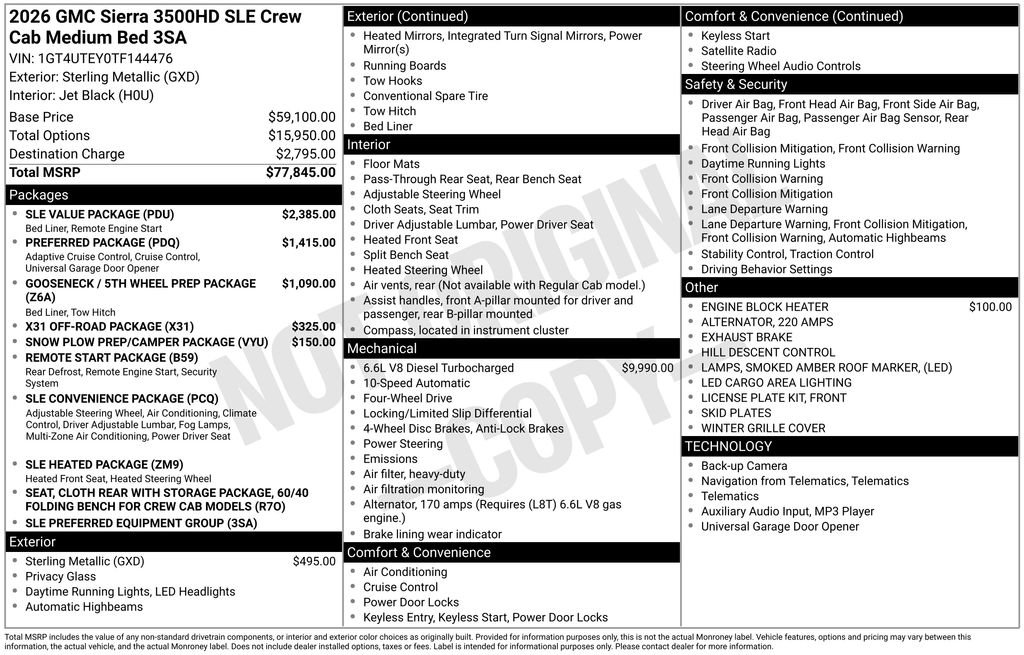 New 2026 GMC Sierra 3500 SLE w/ SLE Value Package image 4