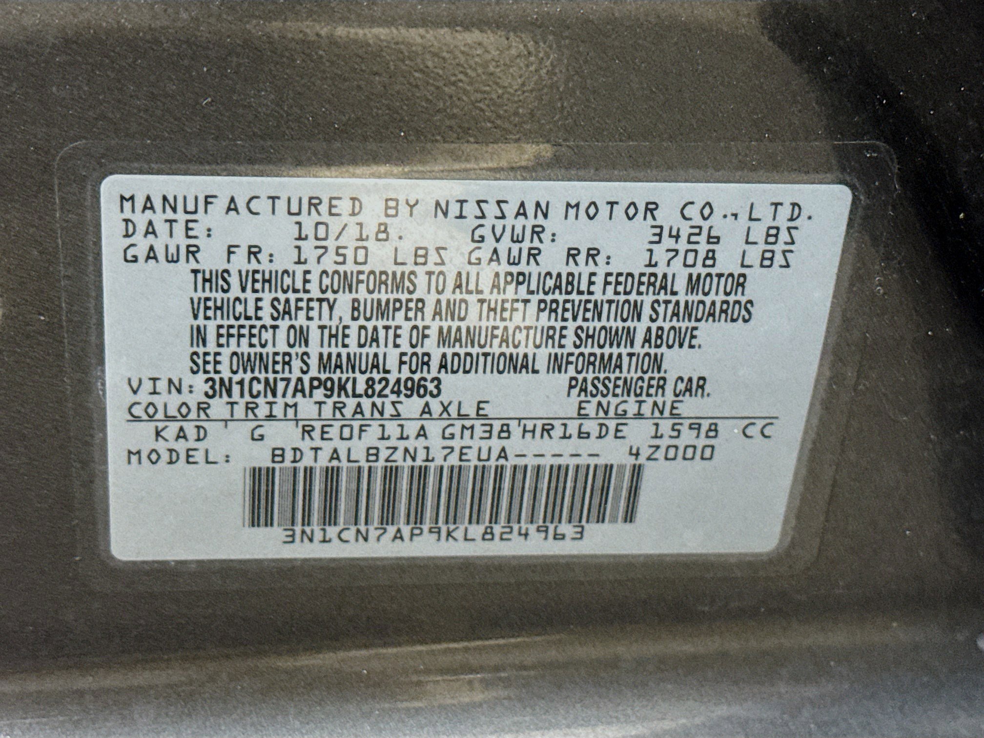 Used 2019 Nissan Versa SV FWD image 39