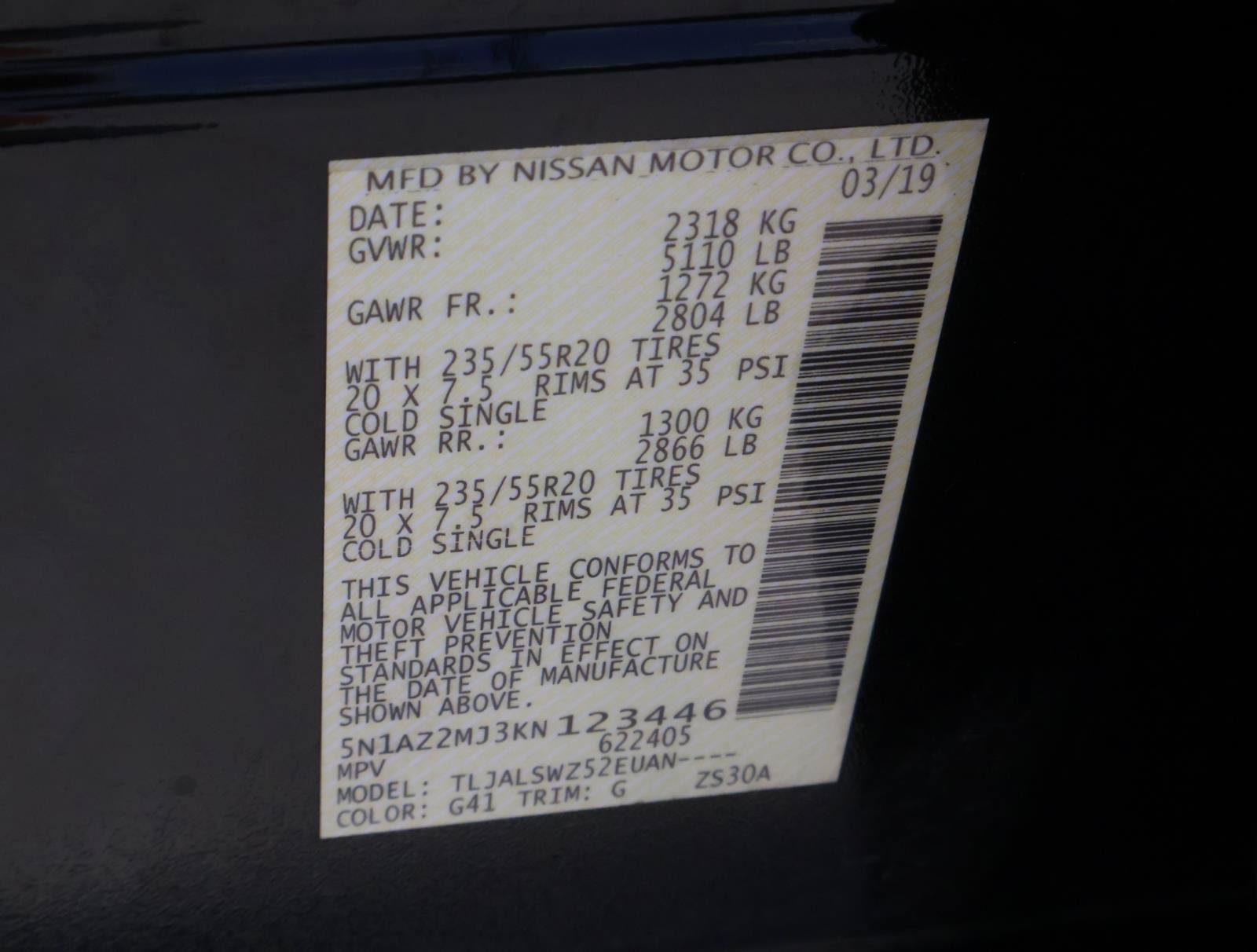 Used 2019 Nissan Murano Platinum w/ Cargo Package FWD image 20