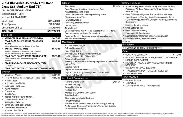 Certified 2024 Chevrolet Colorado Trail Boss w/ Advanced Trailering Package image 6