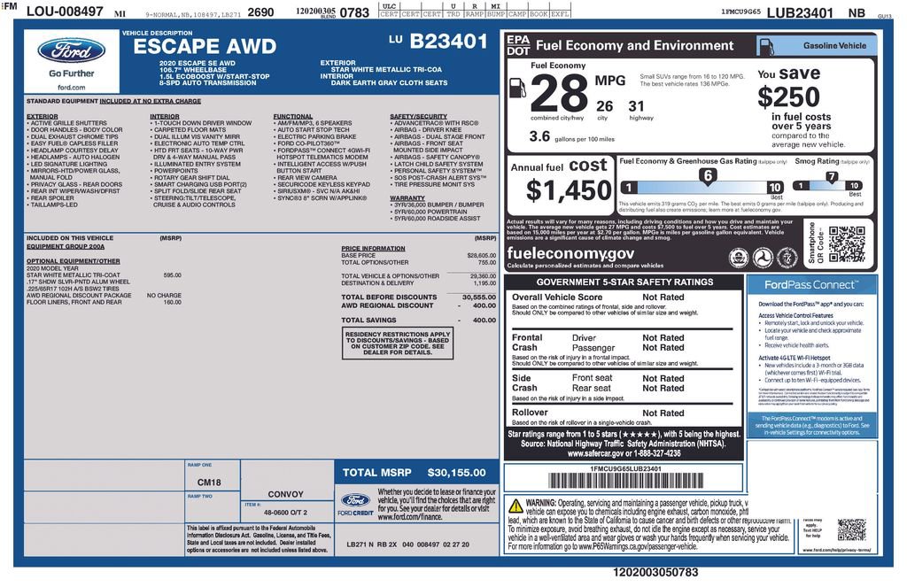 Used 2020 Ford Escape SE AWD/4WD image 27