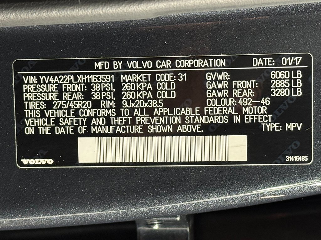 Used 2017 Volvo XC90 T6 Inscription w/ Vision Package image 49