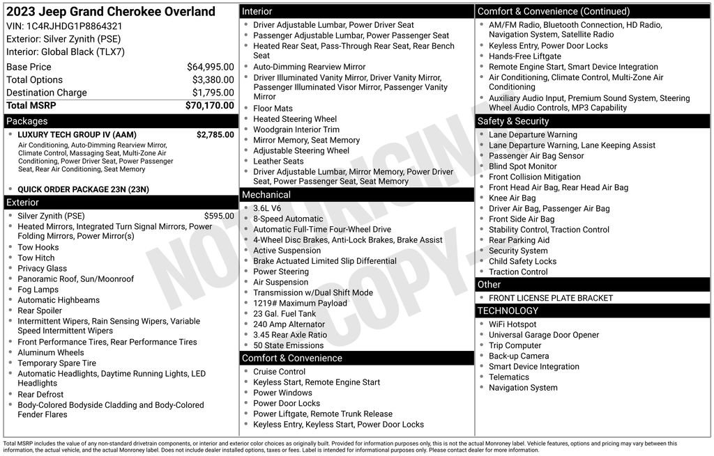 Used 2023 Jeep Grand Cherokee Overland w/ Luxury Tech Group IV image 4