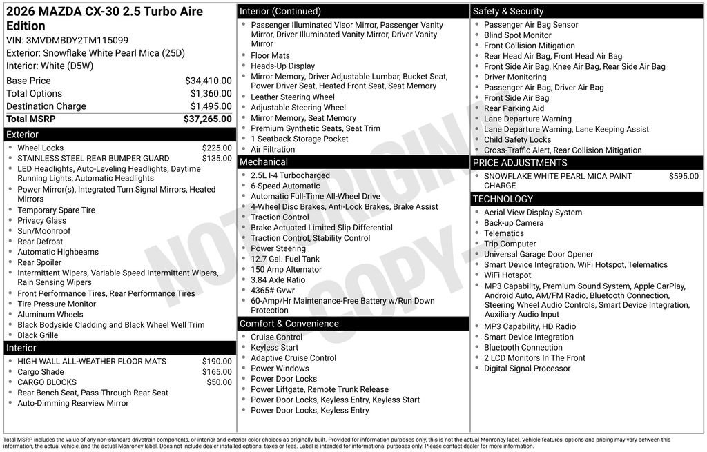 New 2026 MAZDA CX-30 2.5 Turbo AWD/4WD image 3