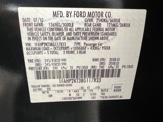 Used 2011 Ford Taurus SHO w/ 402A Rapid Spec Order Code AWD/4WD image 26