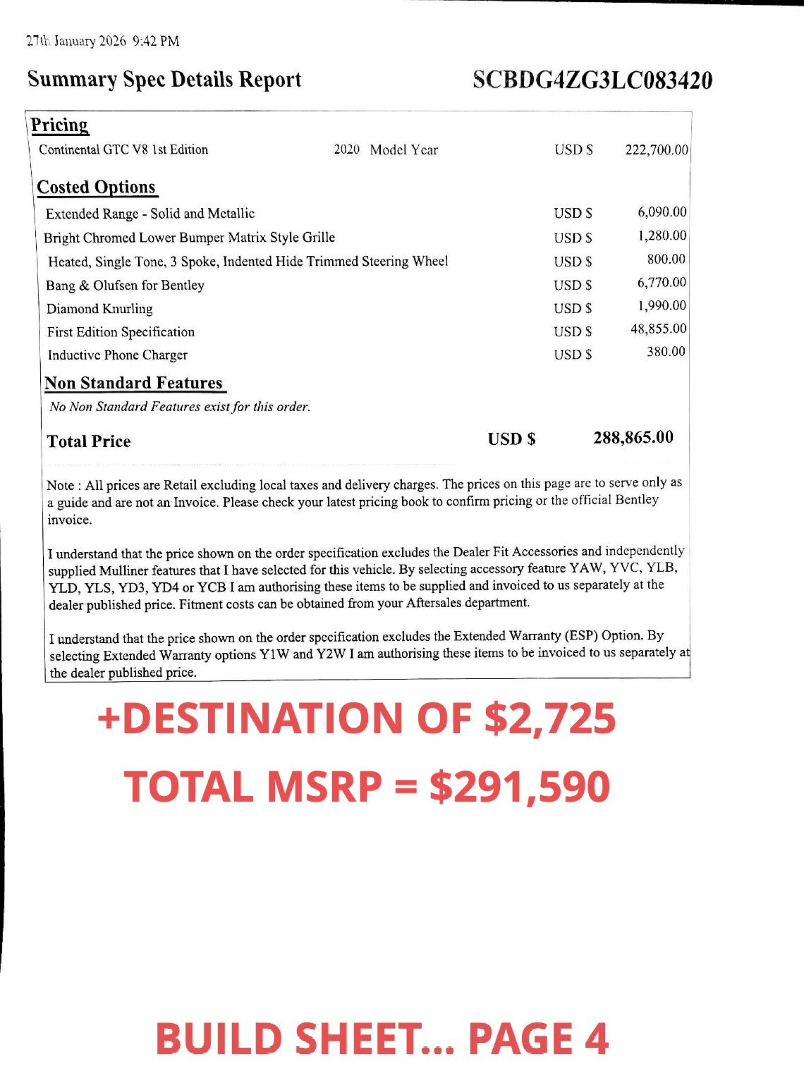 Used 2020 Bentley Continental GT w/ First Edition Specification image 58