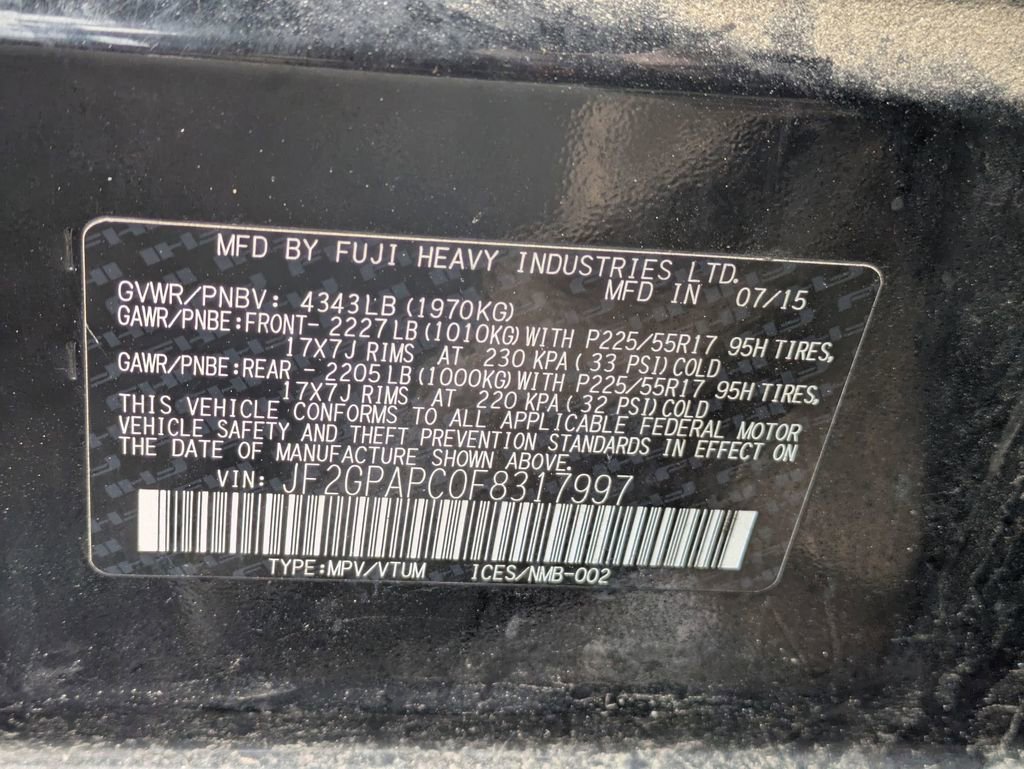 Used 2015 Subaru Crosstrek 2.0i Limited AWD/4WD image 10