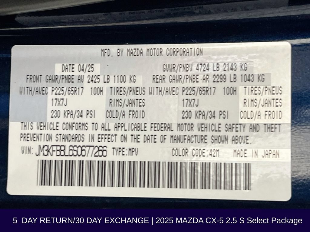 Used 2025 MAZDA CX-5 AWD 2.5 S w/ Select Package image 37