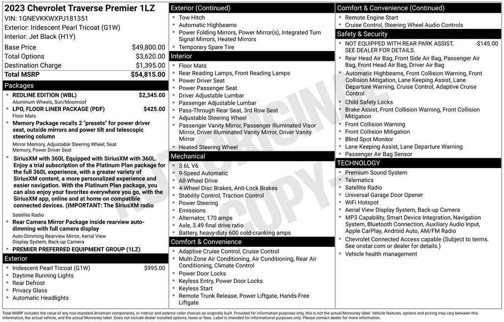 Used 2023 Chevrolet Traverse Premier w/ Redline Edition AWD/4WD image 4