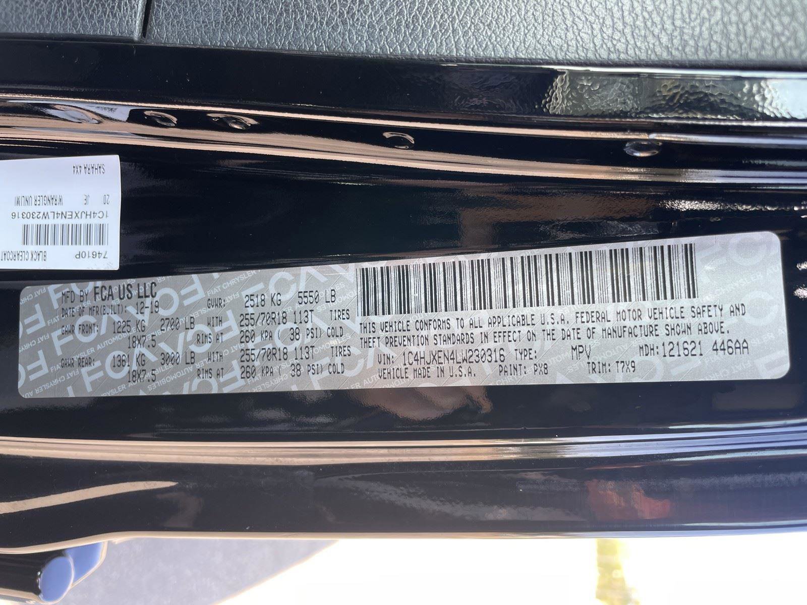 Used 2020 Jeep Wrangler Unlimited Sahara image 10