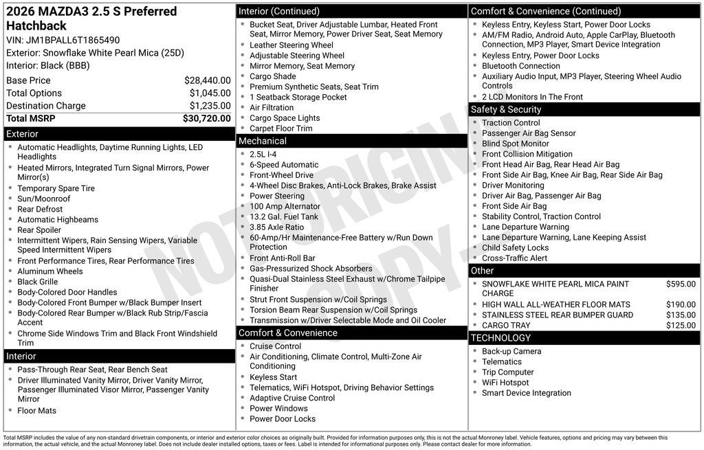 New 2026 MAZDA MAZDA3 s image 33
