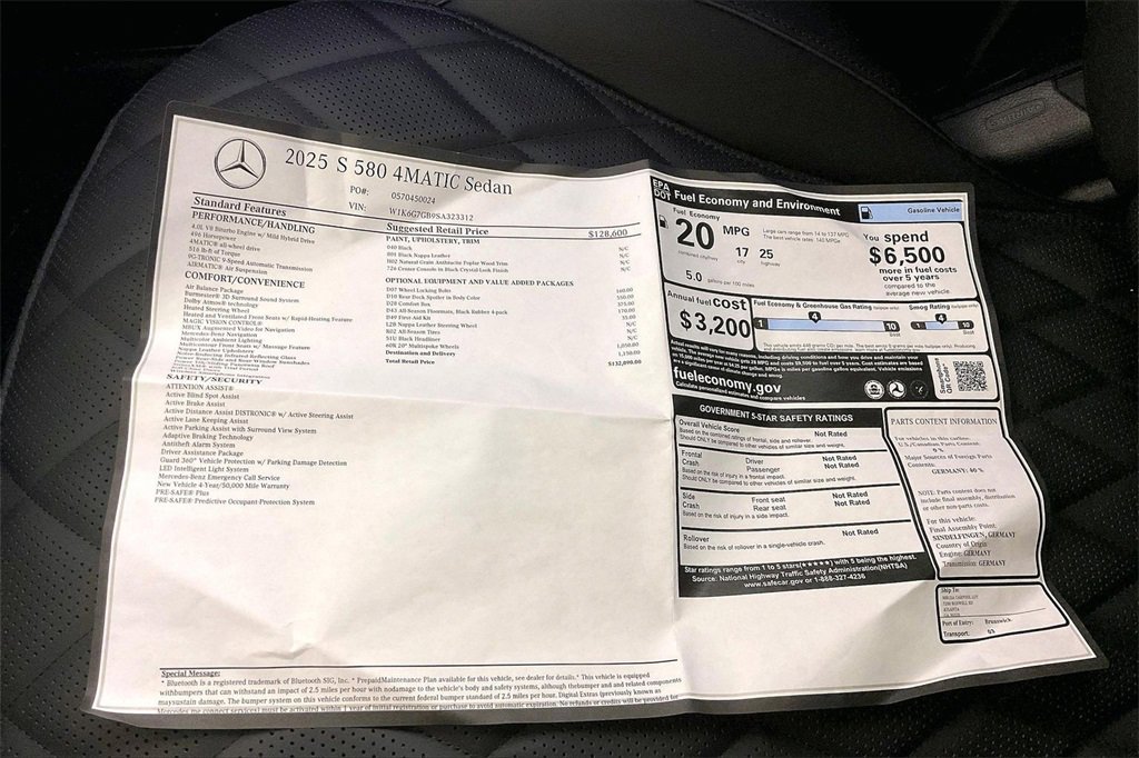 New 2025 Mercedes-Benz S 580 S 580 image 13