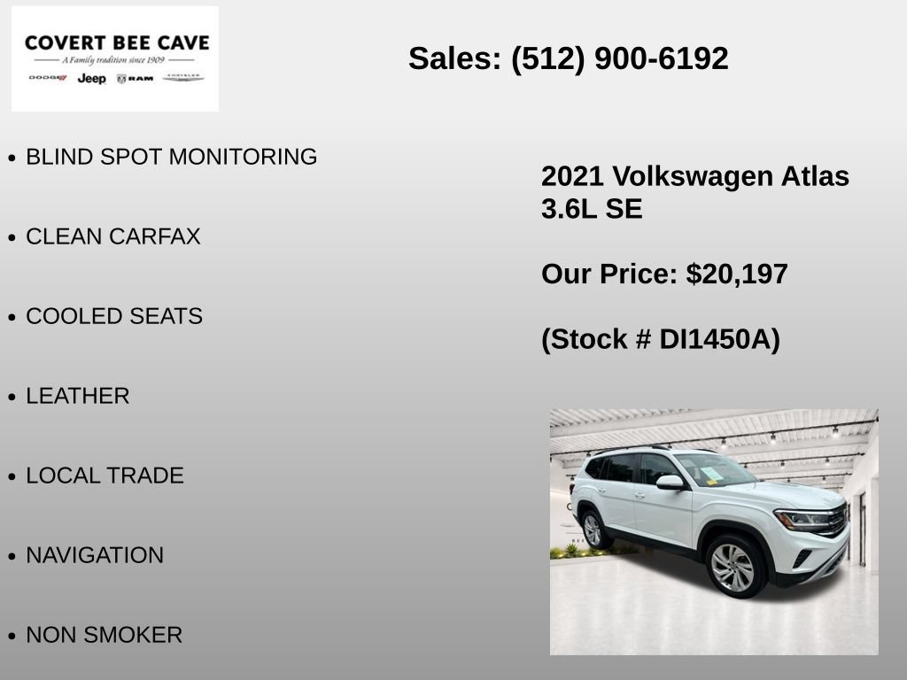 Used 2021 Volkswagen Atlas SE w/ Panoramic Sunroof Package FWD image 6