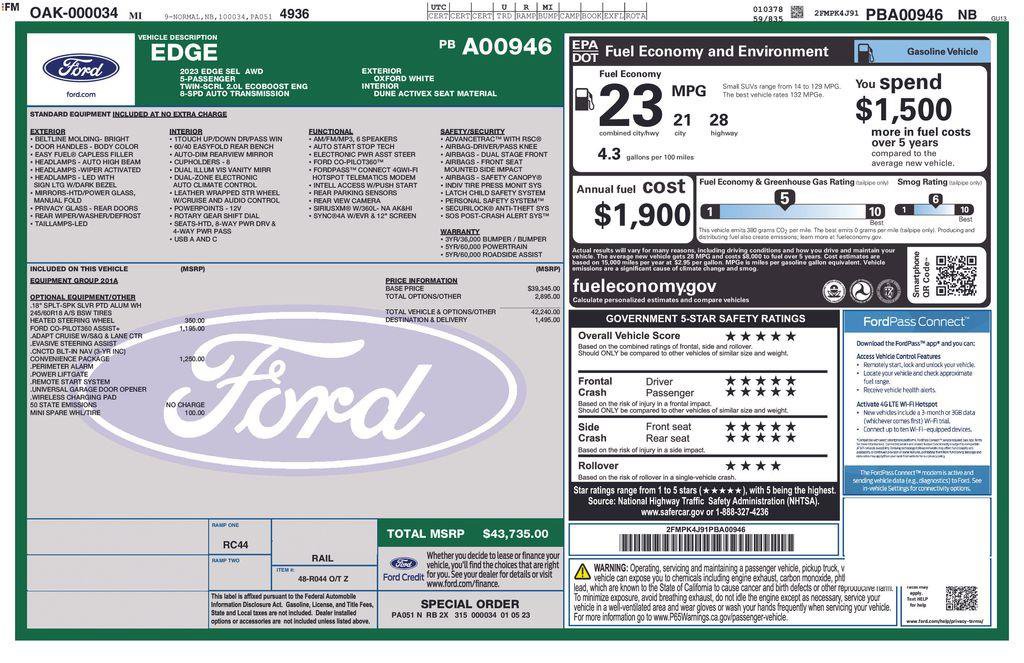 Used 2023 Ford Edge SEL w/ Convenience Package image 2