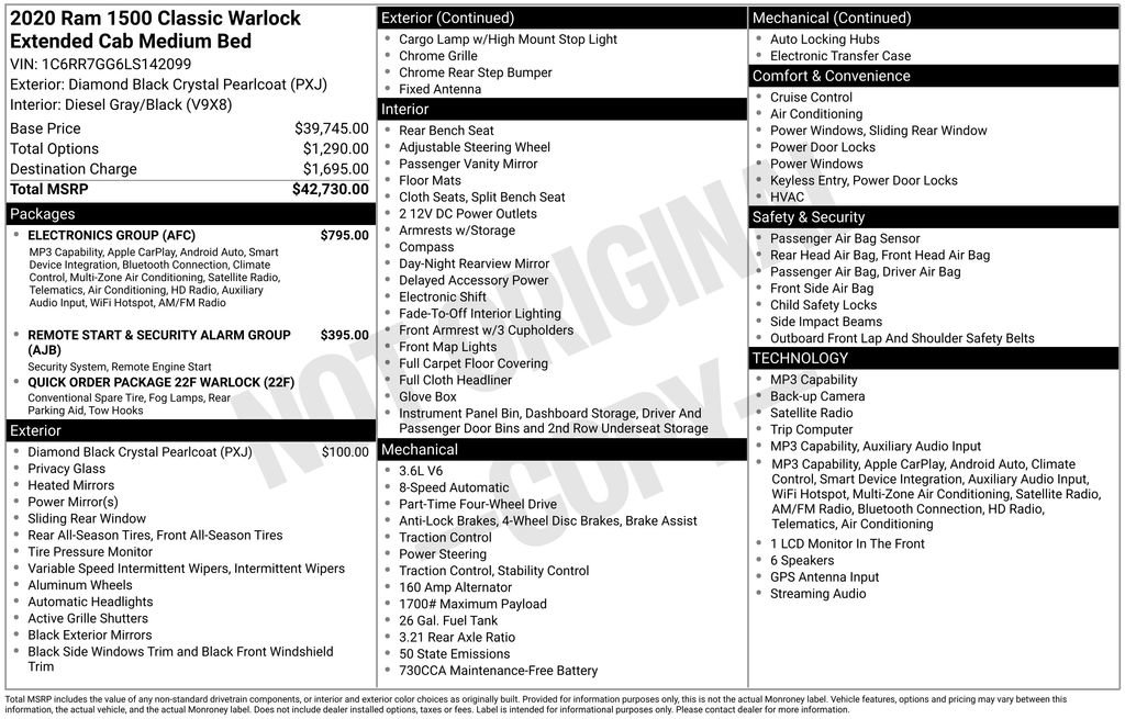 Used 2020 RAM 1500 Warlock w/ Electronics Group AWD/4WD image 5