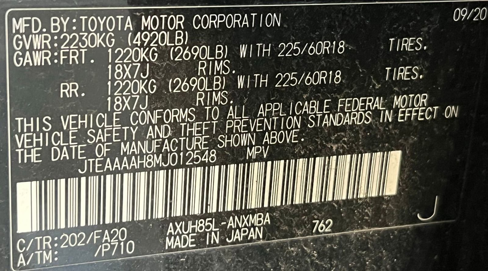 Used 2021 Toyota Venza LE AWD/4WD image 19